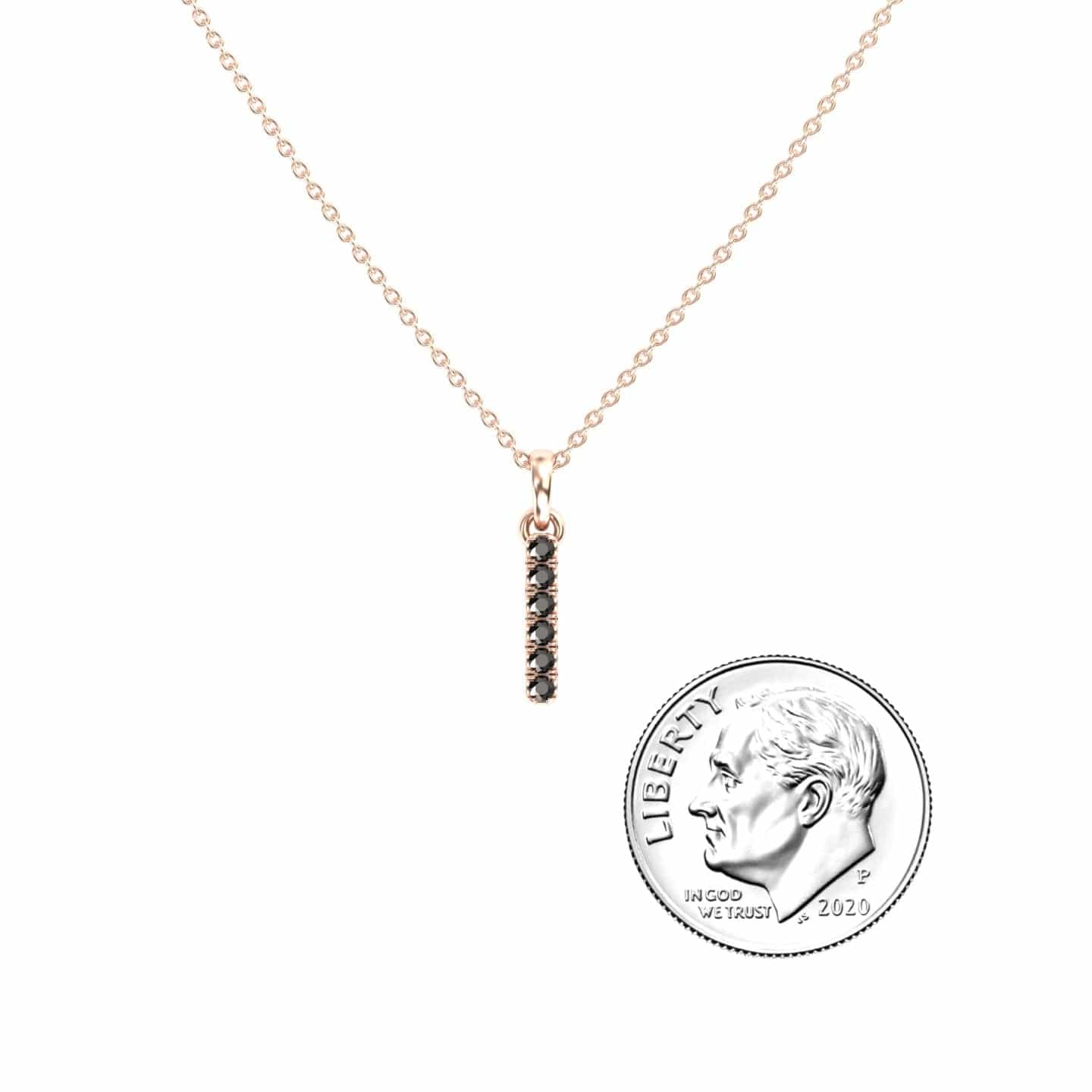 Black Diamond Vertical Bar Necklace - Lalita