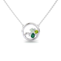 Emerald,Green Amethyst & Peridot Ocean's Embrace Necklace - Nina