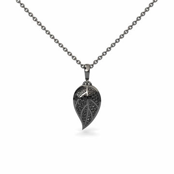 Black Diamond Leaf Necklace - Puja