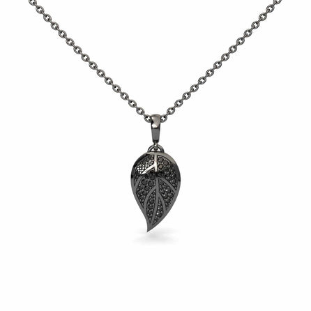 Black Diamond Leaf Necklace - Puja