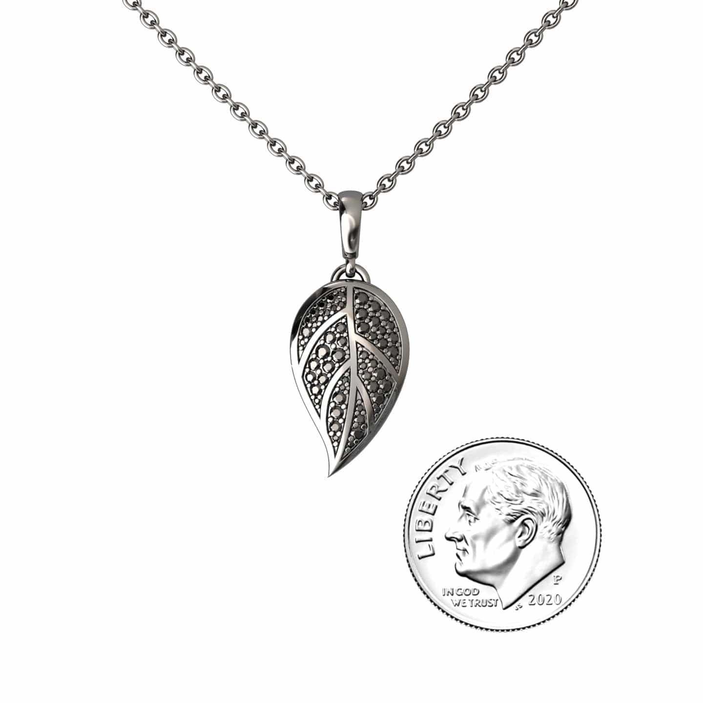 Black Diamond Leaf Necklace - Puja