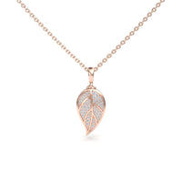 White Diamond Leaf Necklace - Puja