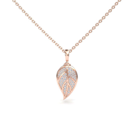 White Diamond Leaf Necklace - Puja