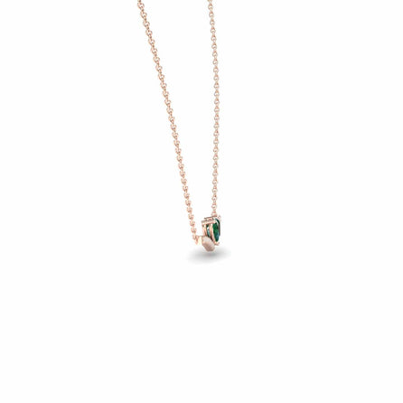 Lab Grown Emerald & Diamond Chevron Necklace - Summer