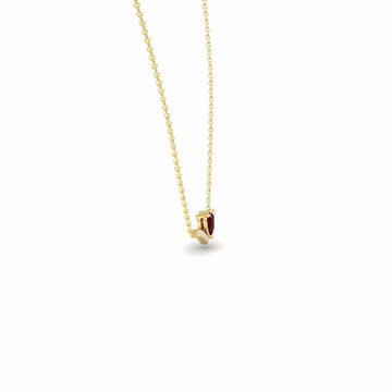 Lab Grown Ruby & Diamond Chevron Necklace - Summer