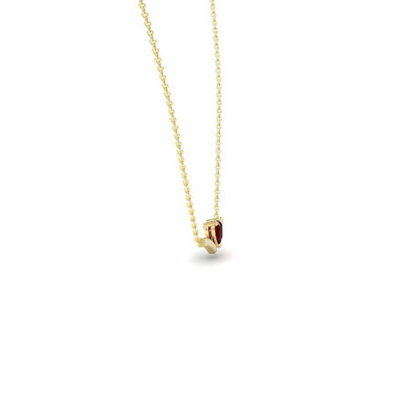 Lab Grown Ruby & Diamond Chevron Necklace - Summer