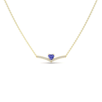 Tanzanite & Diamond Chevron Necklace - Summer