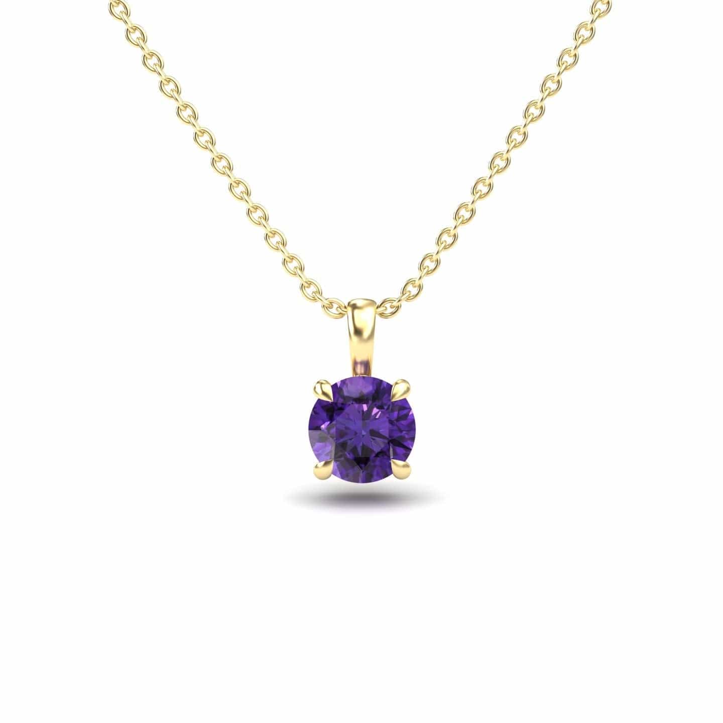 Amethyst Solitaire Necklace - Aaradhya