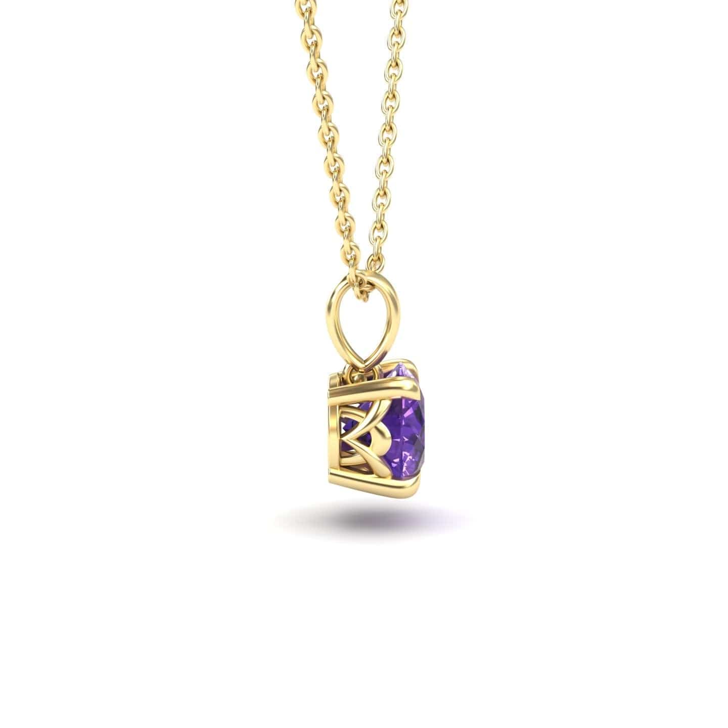 Amethyst Solitaire Necklace - Aaradhya