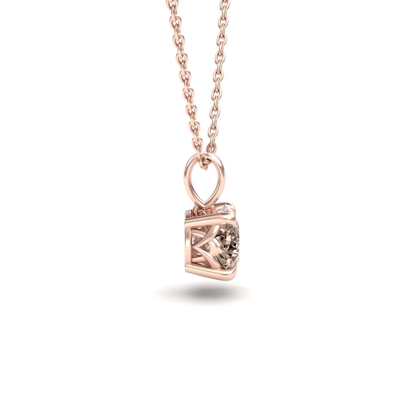 Brown Diamond Solitaire Necklace - Aaradhya
