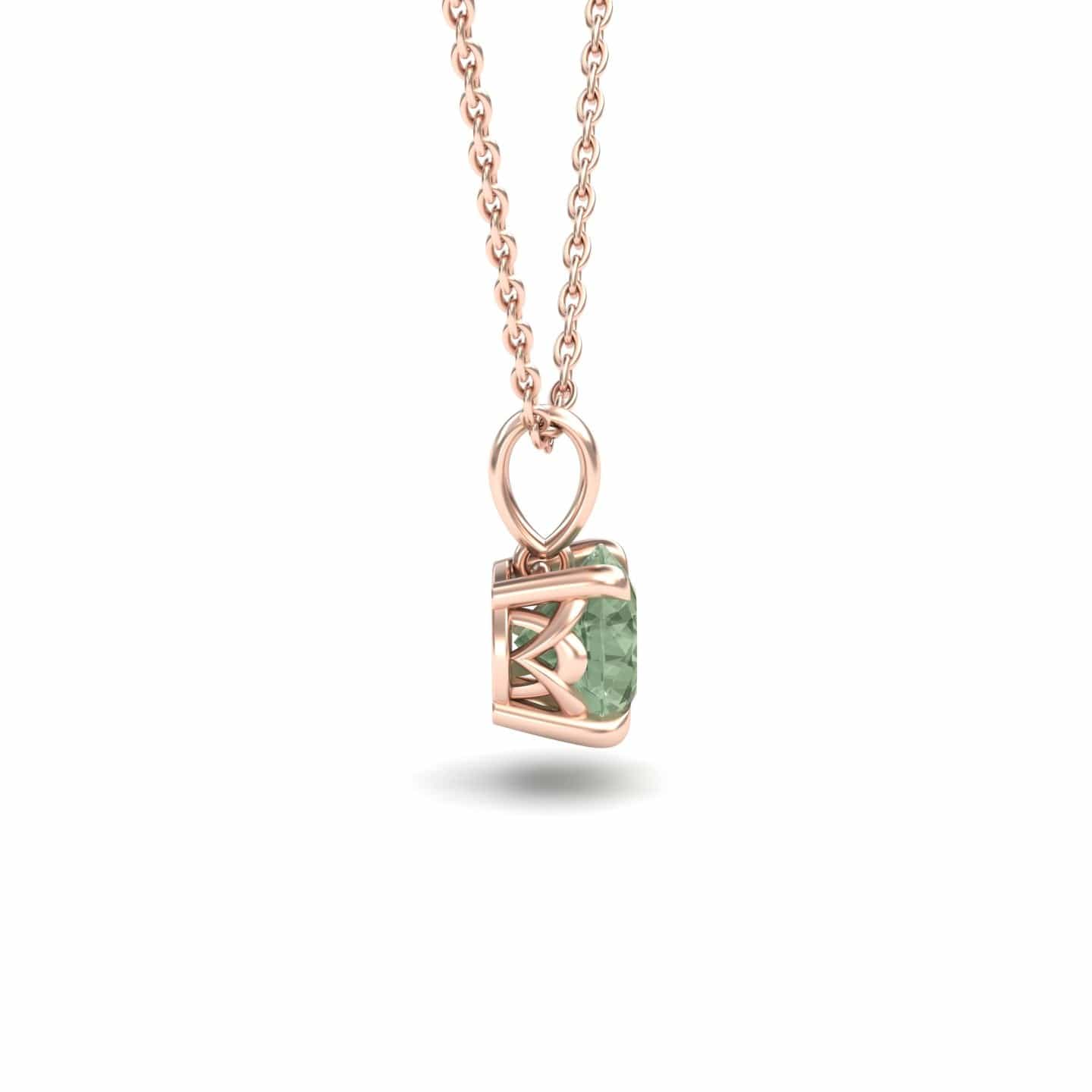 Green Amethyst Solitaire Necklace - Aaradhya