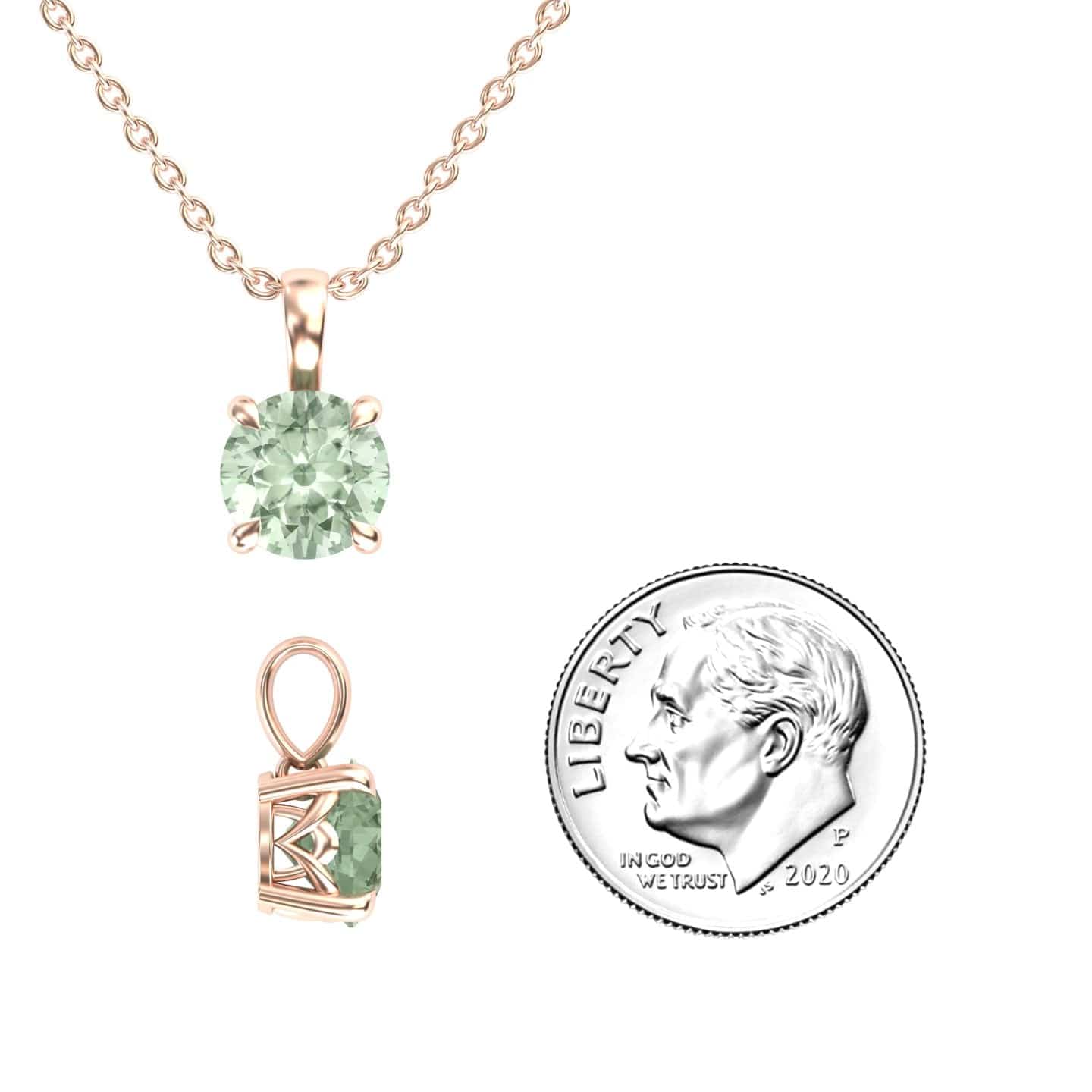 Green Amethyst Solitaire Necklace - Aaradhya
