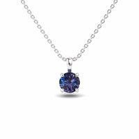 Lab Grown Alexandrite Solitaire Necklace - Aaradhya