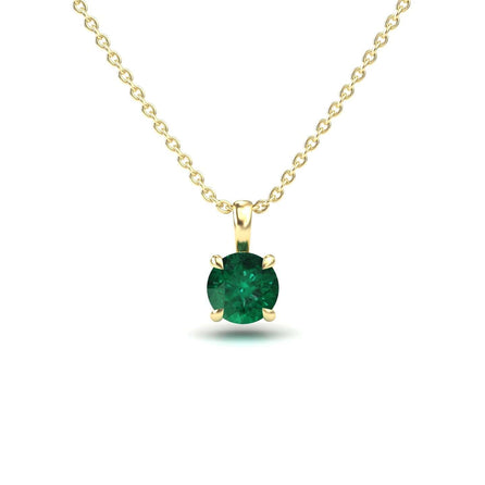 Lab Grown Emerald Solitaire Necklace - Aaradhya