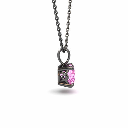 Lab Grown Pink Sapphire Solitaire Necklace - Aaradhya