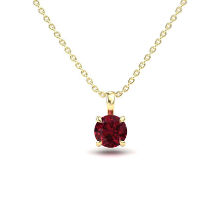 Lab Grown Ruby Solitaire Necklace - Aaradhya