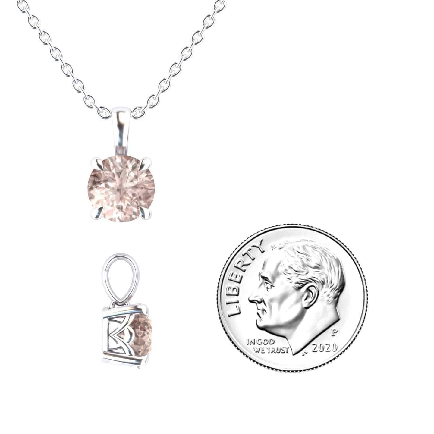 Morganite Solitaire Necklace - Aaradhya
