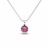 Pink Tourmaline Solitaire Necklace - Aaradhya