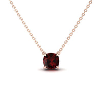 Garnet Solitaire Necklace - Breanna