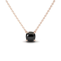 Black Diamond Solitaire Necklace - Breanna