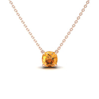 Citrine Solitaire Necklace - Breanna
