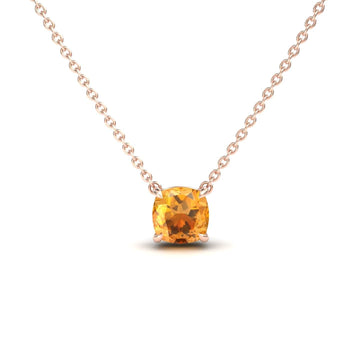 Citrine Solitaire Necklace - Breanna
