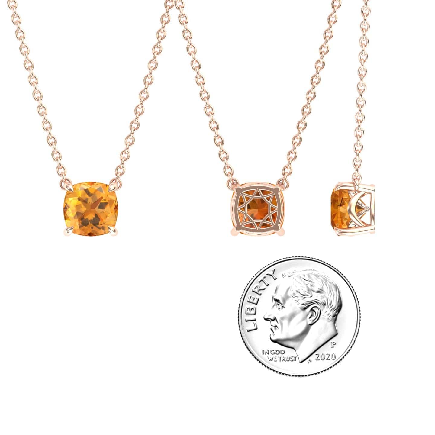 Citrine Solitaire Necklace - Breanna