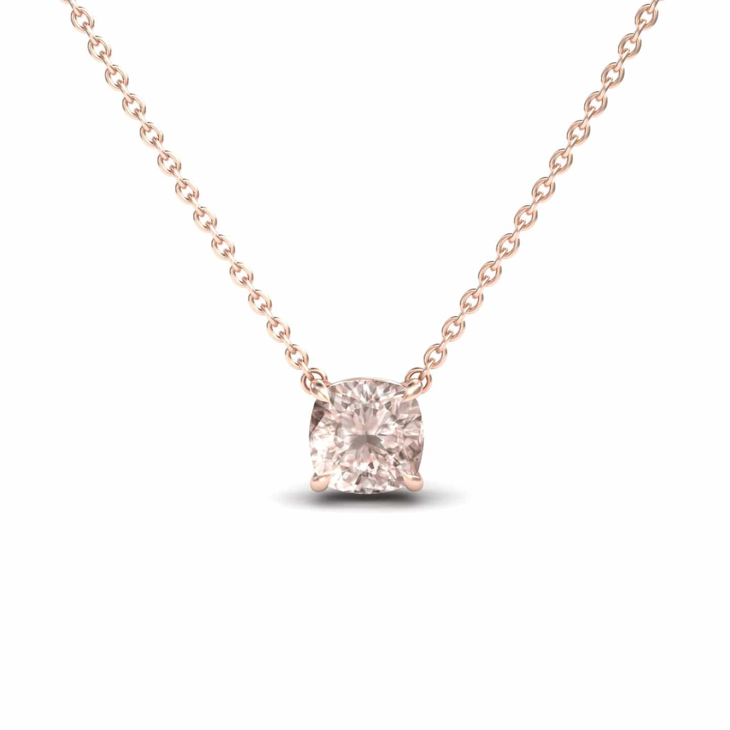 Morganite Solitaire Necklace - Breanna