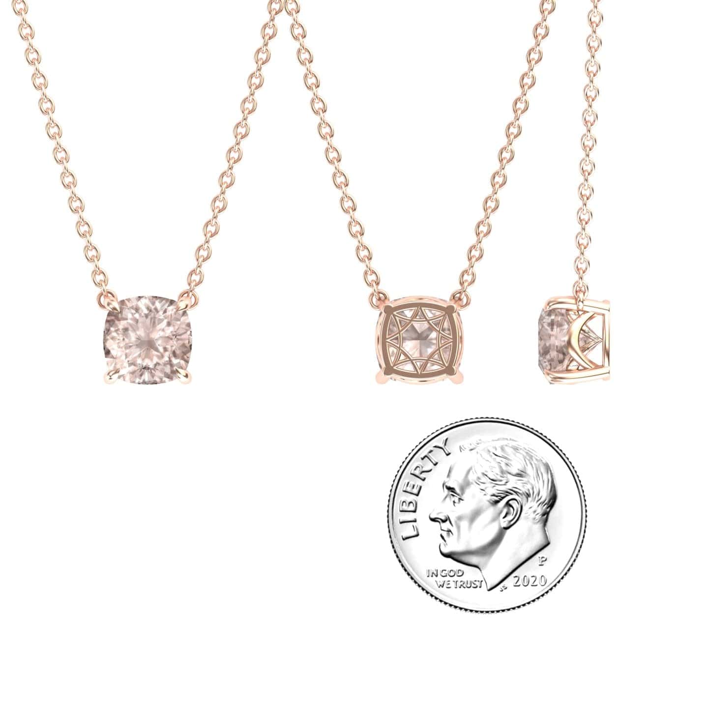 Morganite Solitaire Necklace - Breanna