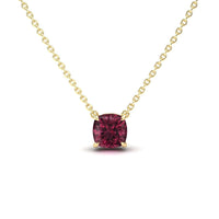 Rhodolite Garnet Solitaire Necklace - Breanna