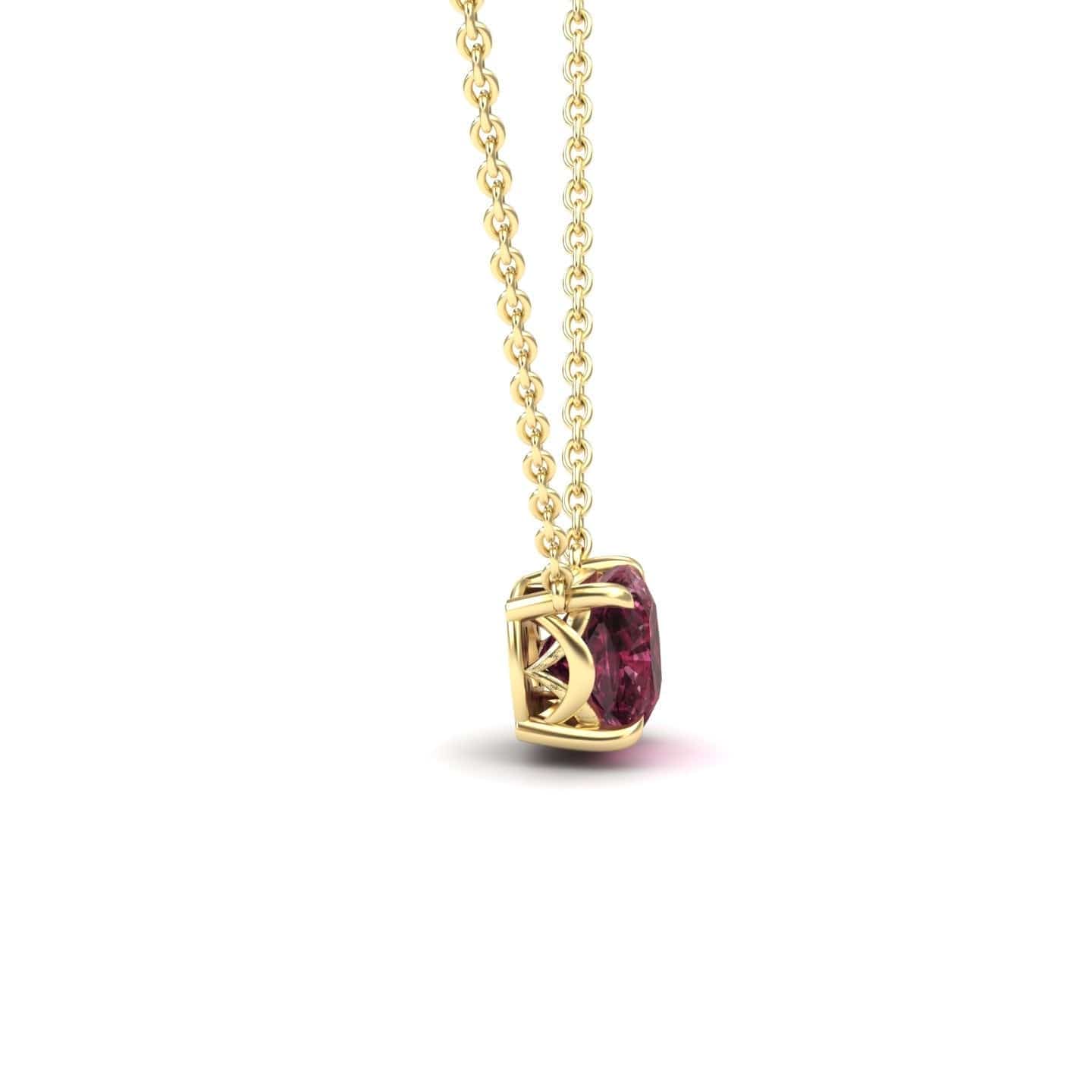 Rhodolite Garnet Solitaire Necklace - Breanna