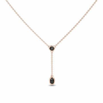Black Diamond Elegant Drop Necklace - Daniela
