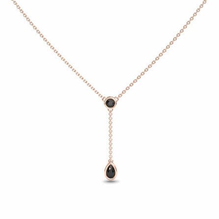 Black Diamond Elegant Drop Necklace - Daniela
