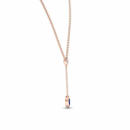 Blue Sapphire & Diamond Elegant Drop Necklace - Daniela