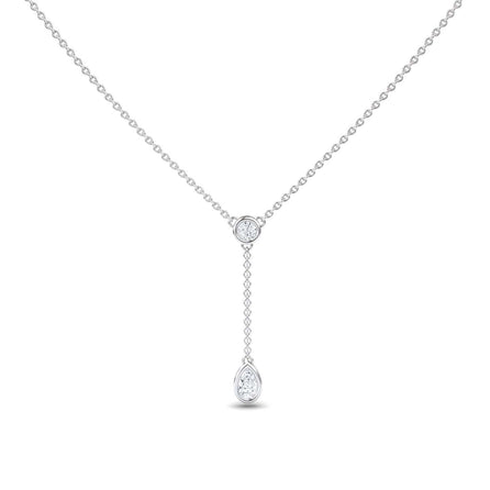 White Diamond Elegant Drop Necklace - Daniela