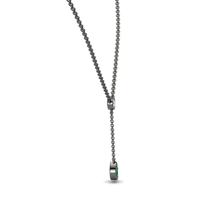 Emerald & Diamond Elegant Drop Necklace - Daniela