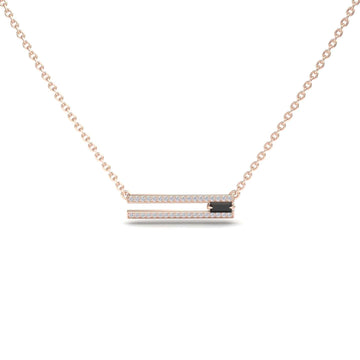 Black & White Diamond Bar Necklace - Beatriz