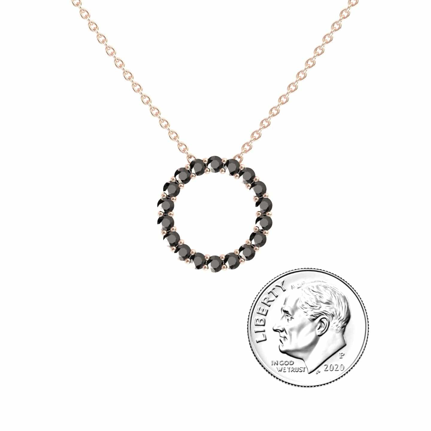 Black Diamond Circle Necklace - Ivanka