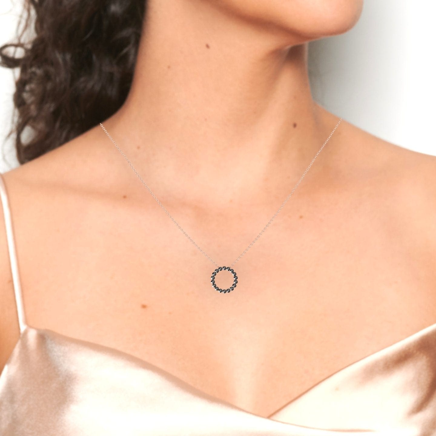 Black Diamond Circle Necklace - Ivanka