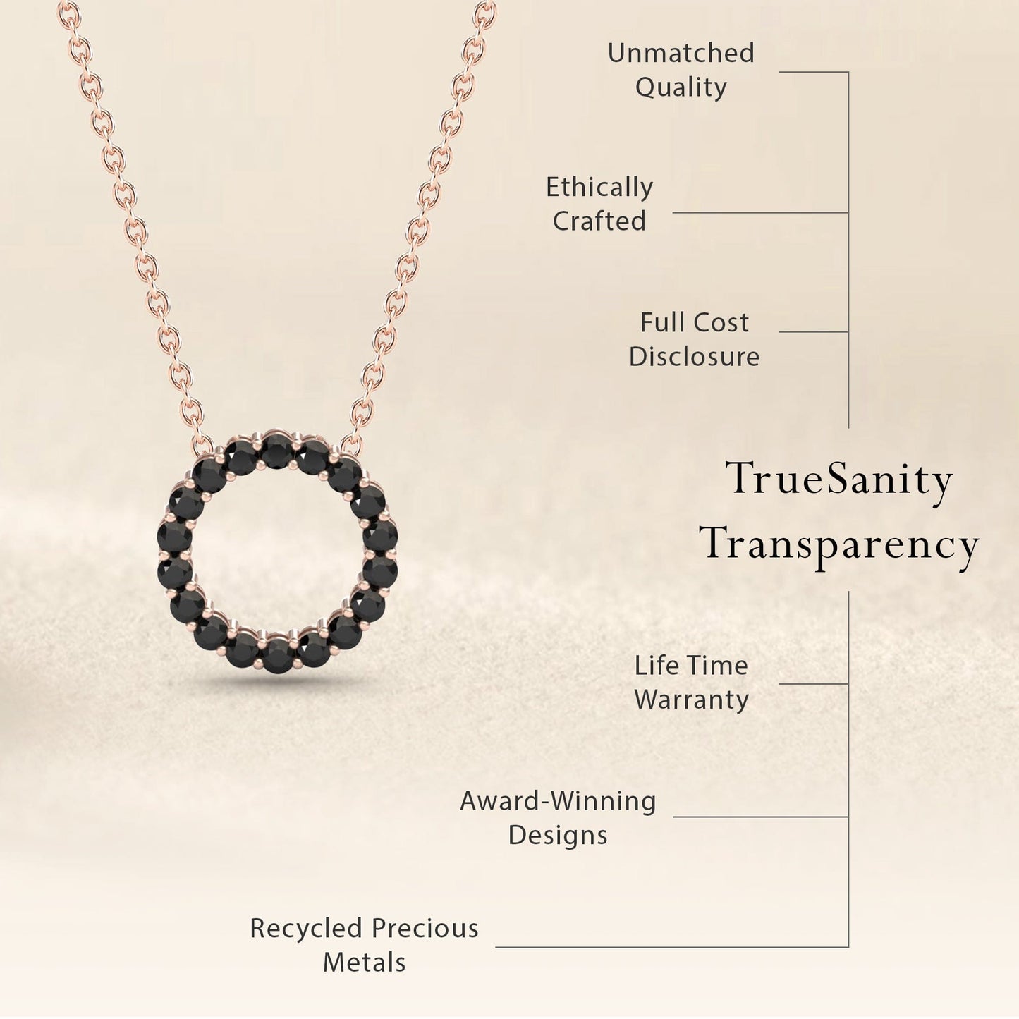Black Diamond Circle Necklace - Ivanka