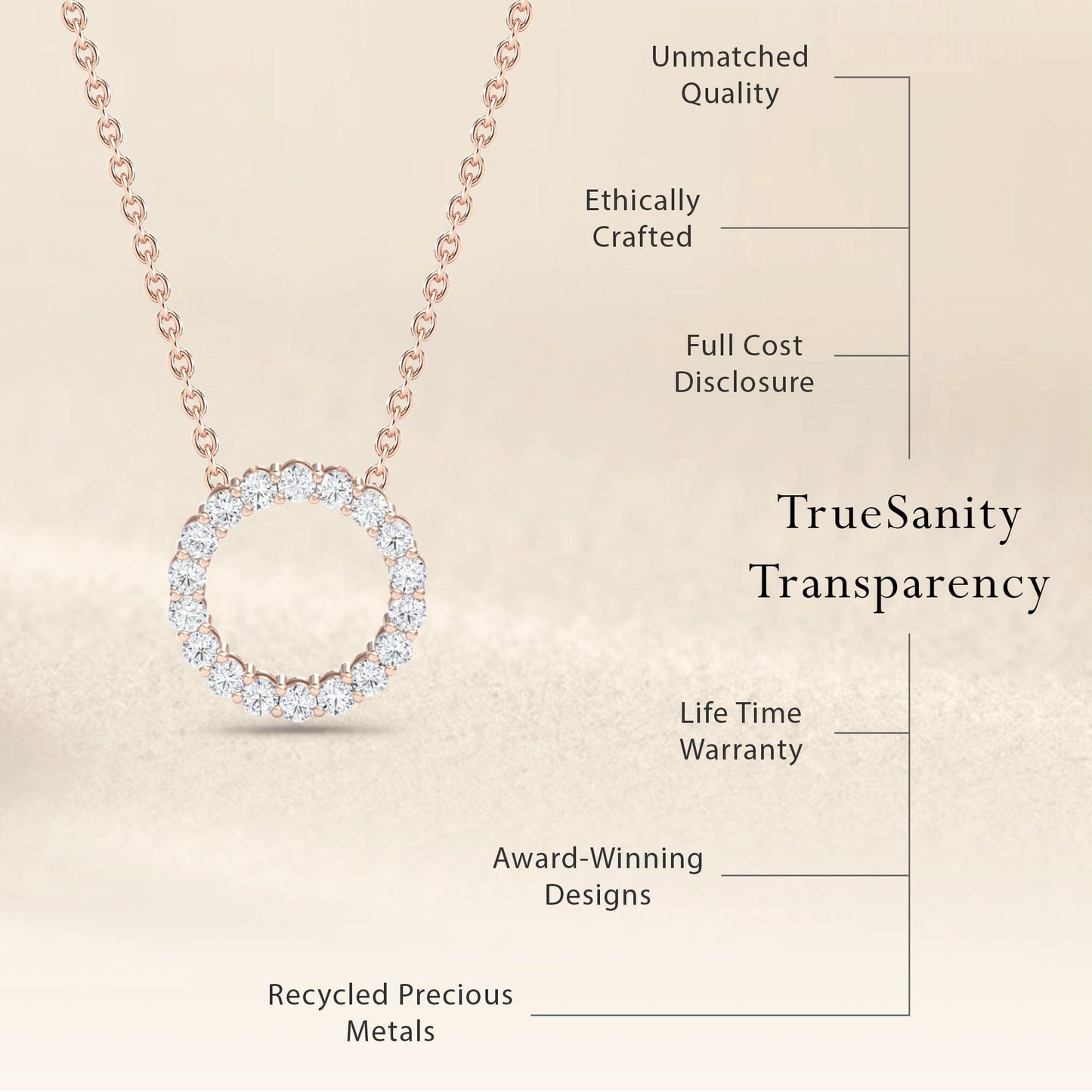 White Diamond Circle Necklace - Ivanka