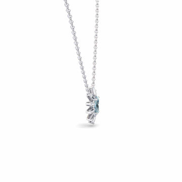 Aquamarine & Diamond Starburst Necklace - Laura