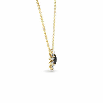 Black & White Diamond Starburst Necklace - Laura