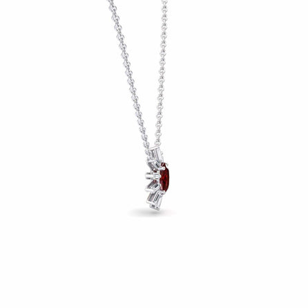 Ruby & Diamond Starburst Necklace - Laura