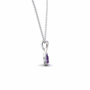 Amethyst & Diamond Infinity Twist Necklace - Maddison