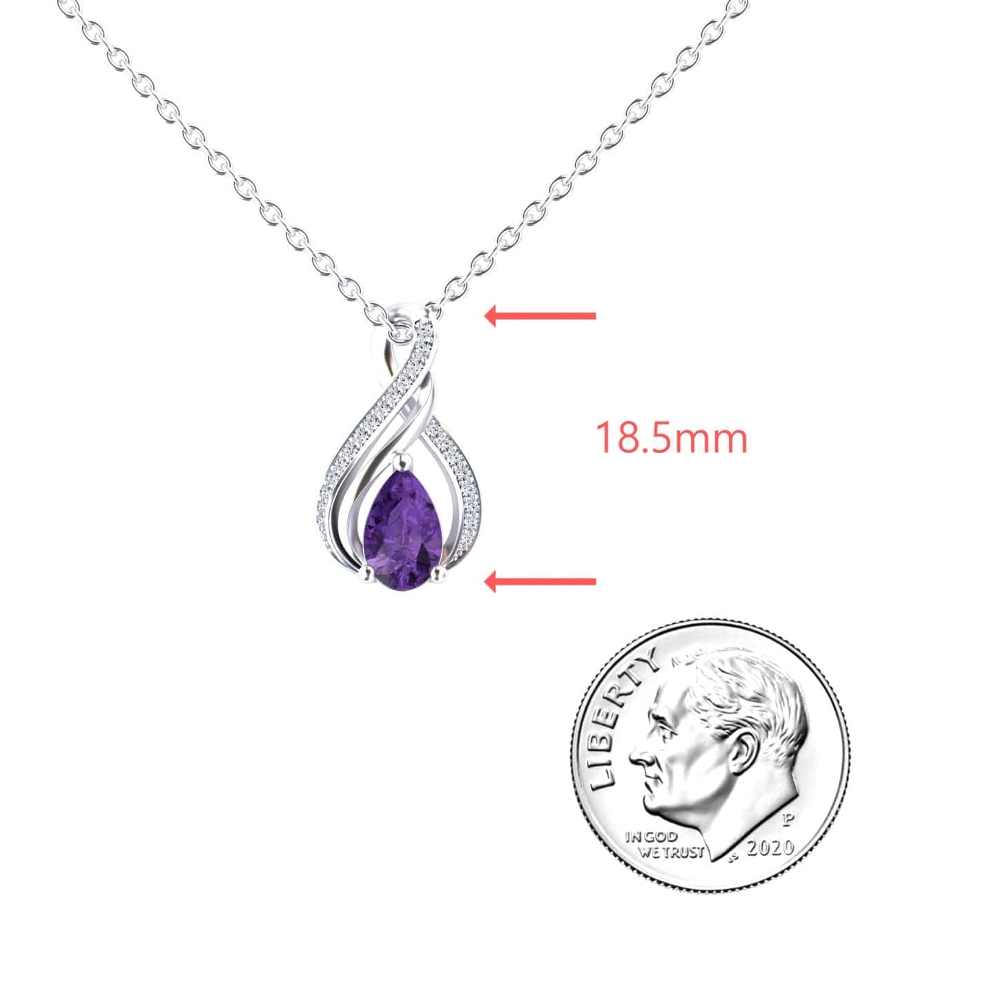 Amethyst & Diamond Infinity Twist Necklace - Maddison
