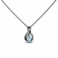 Aquamarine & Diamond Infinity Twist Necklace - Maddison