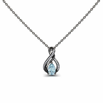 Aquamarine & Diamond Infinity Twist Necklace - Maddison