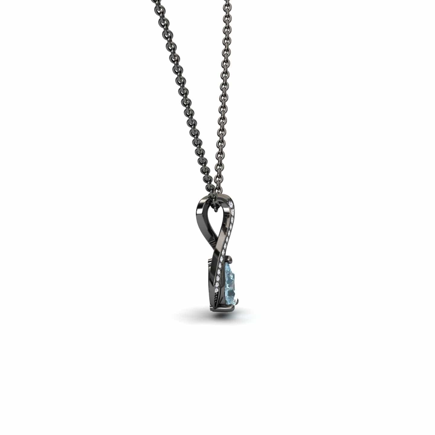 Aquamarine & Diamond Infinity Twist Necklace - Maddison