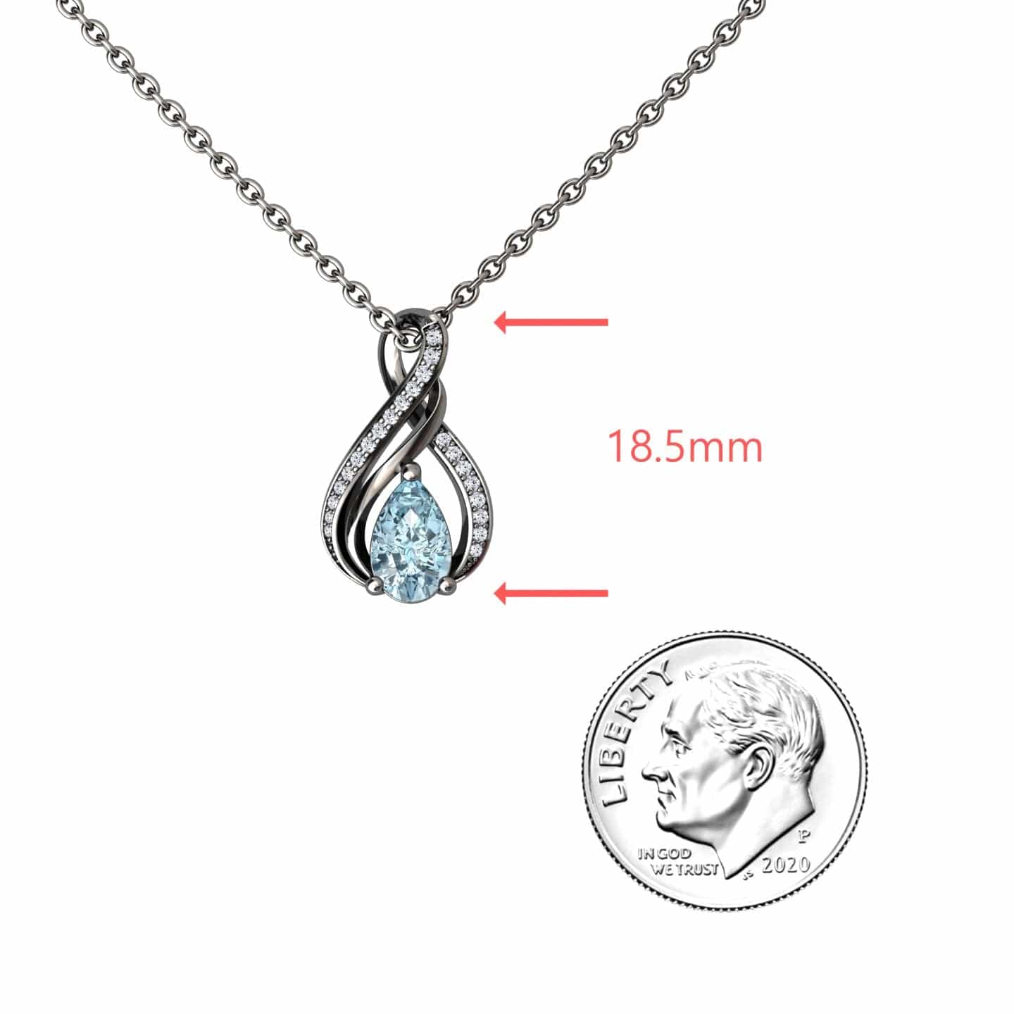 Aquamarine & Diamond Infinity Twist Necklace - Maddison